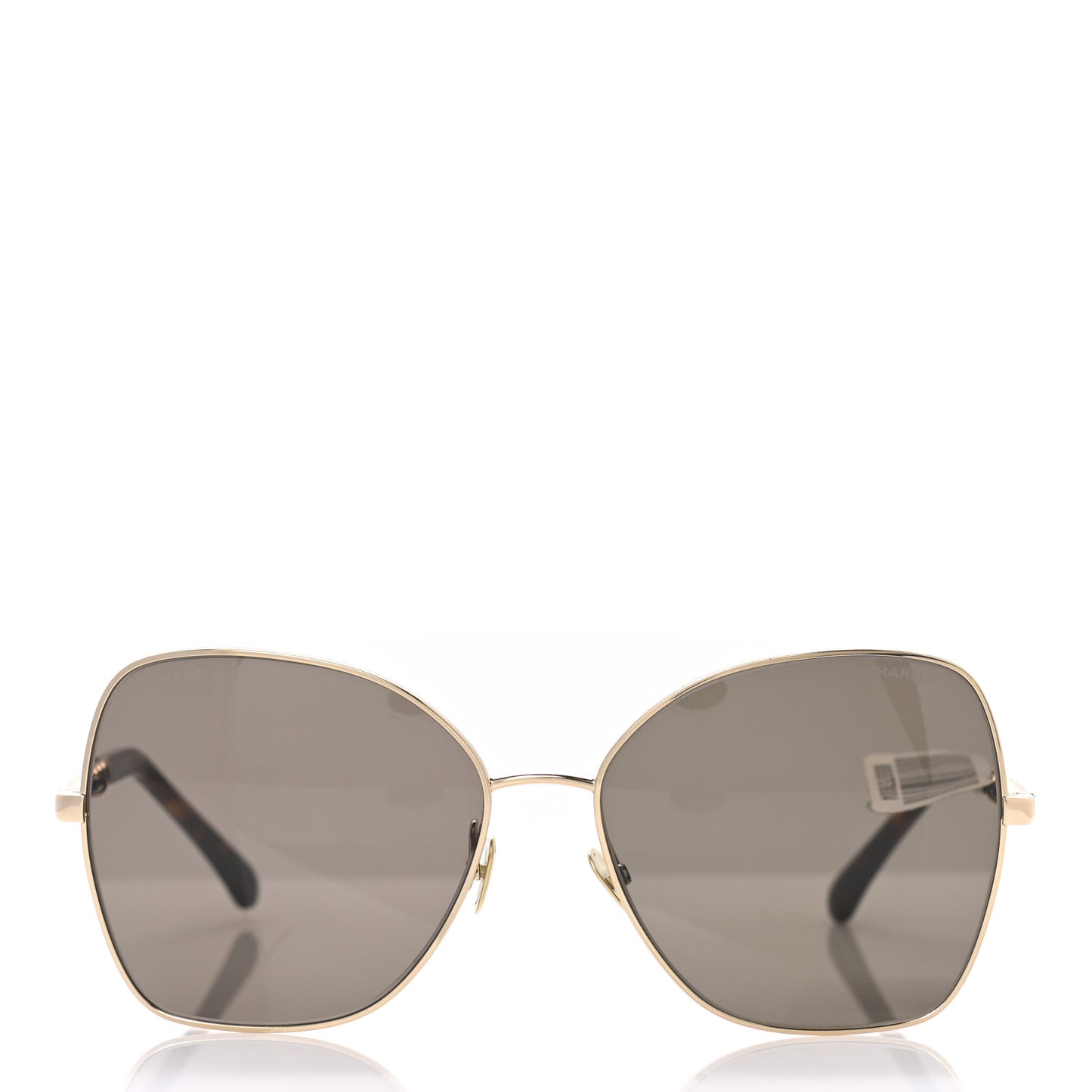 Metal Square Frame Chain Sunglasses 4274-Q Brown