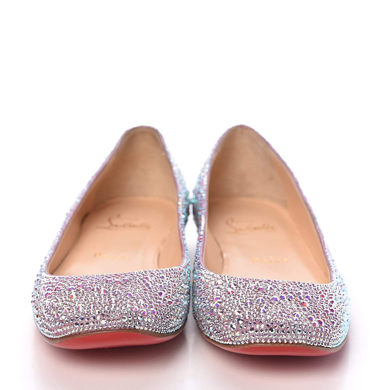 Christian Louboutin Suede Burma Strass Gozul Flats 36 Aurora Boreale 2 of 8
