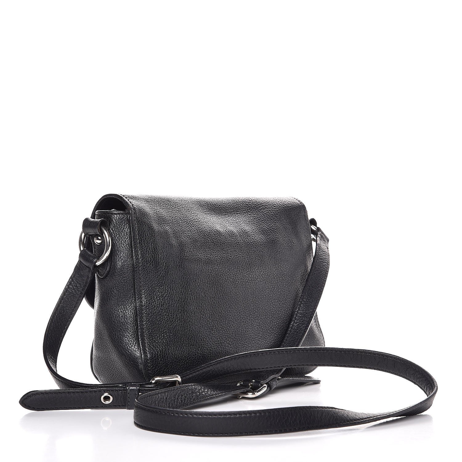 Miu Miu Goatskin Madras Shoulder Bag Black 3 of 9
