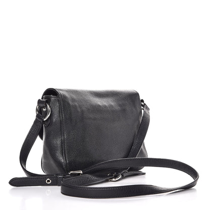 Miu Miu Goatskin Madras Shoulder Bag Black 3 of 9