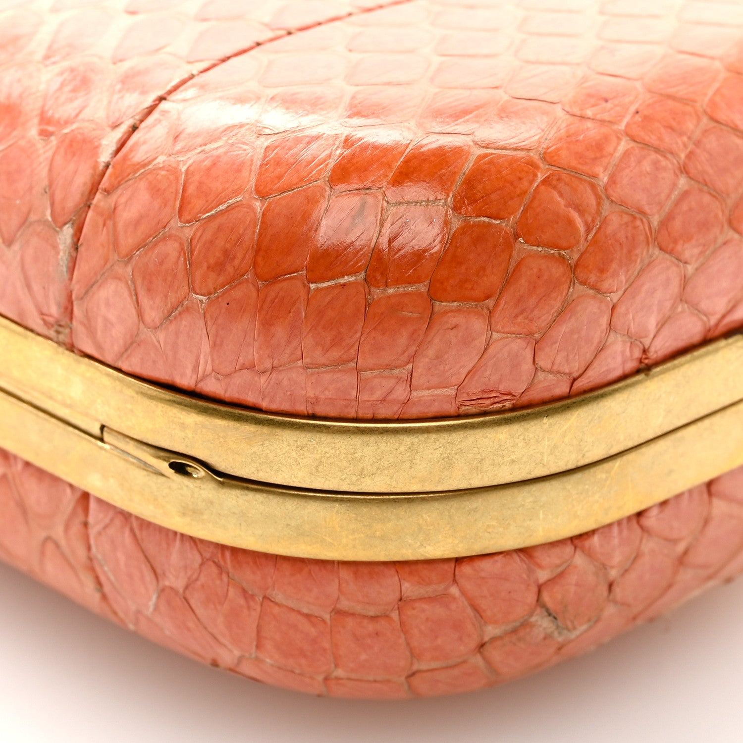 Alexander McQueen Snakeskin Knuckle Box Clutch Orange 9 of 9