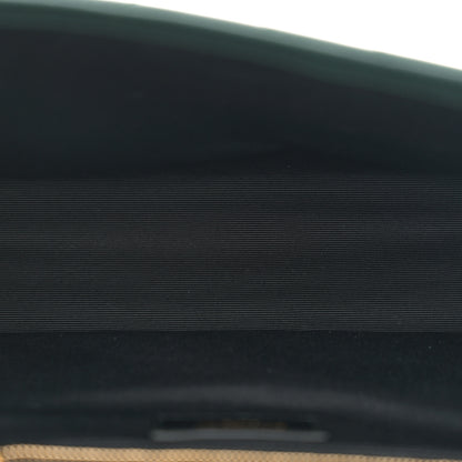 Saint Laurent Grain De Poudre Matelasse Chevron Large Monogram Satchel Dark Green 5 of 11