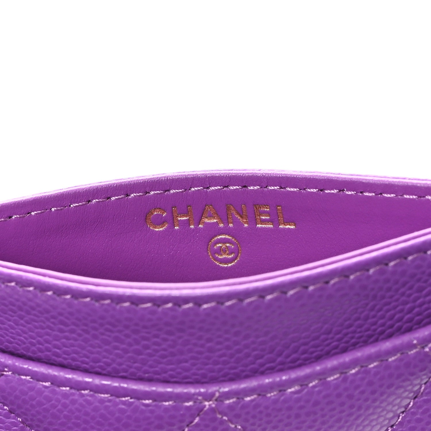 Chanel Caviar Quilted Card Holder Purple 6 of 8