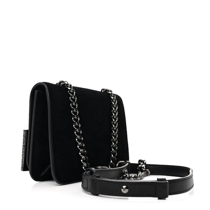 Salvatore Ferragamo Suede Crystal Mini Vara Bow Crossbody Bag Black 3 of 10