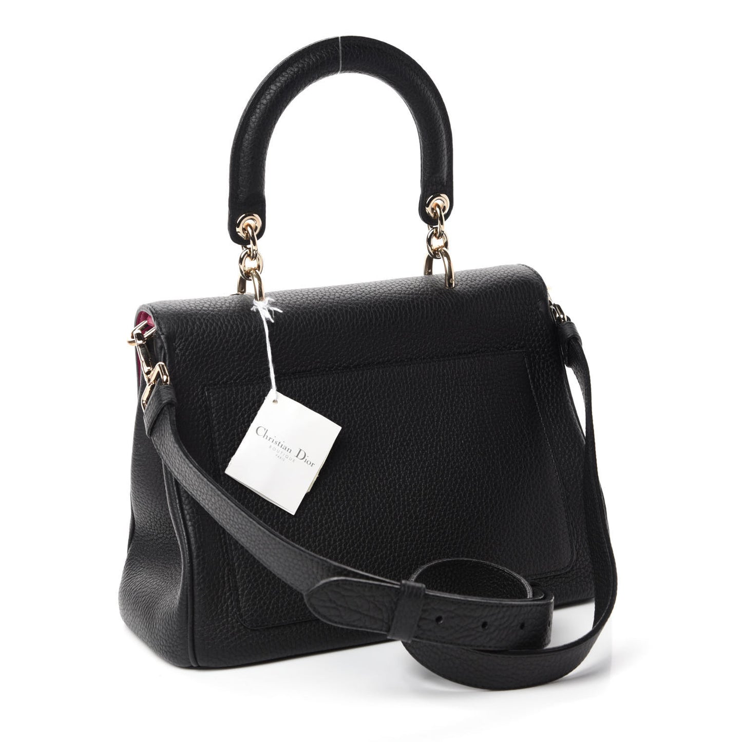 Bullcalf Small Be Dior Flap Black Fraise