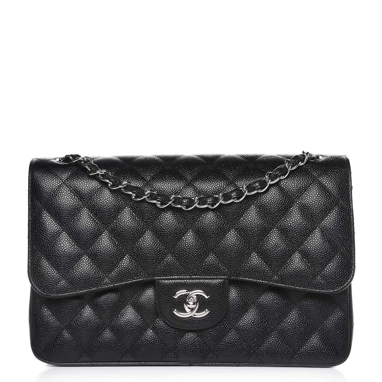 Chanel Caviar Quilted Jumbo Double Flap Black 1 of 9
