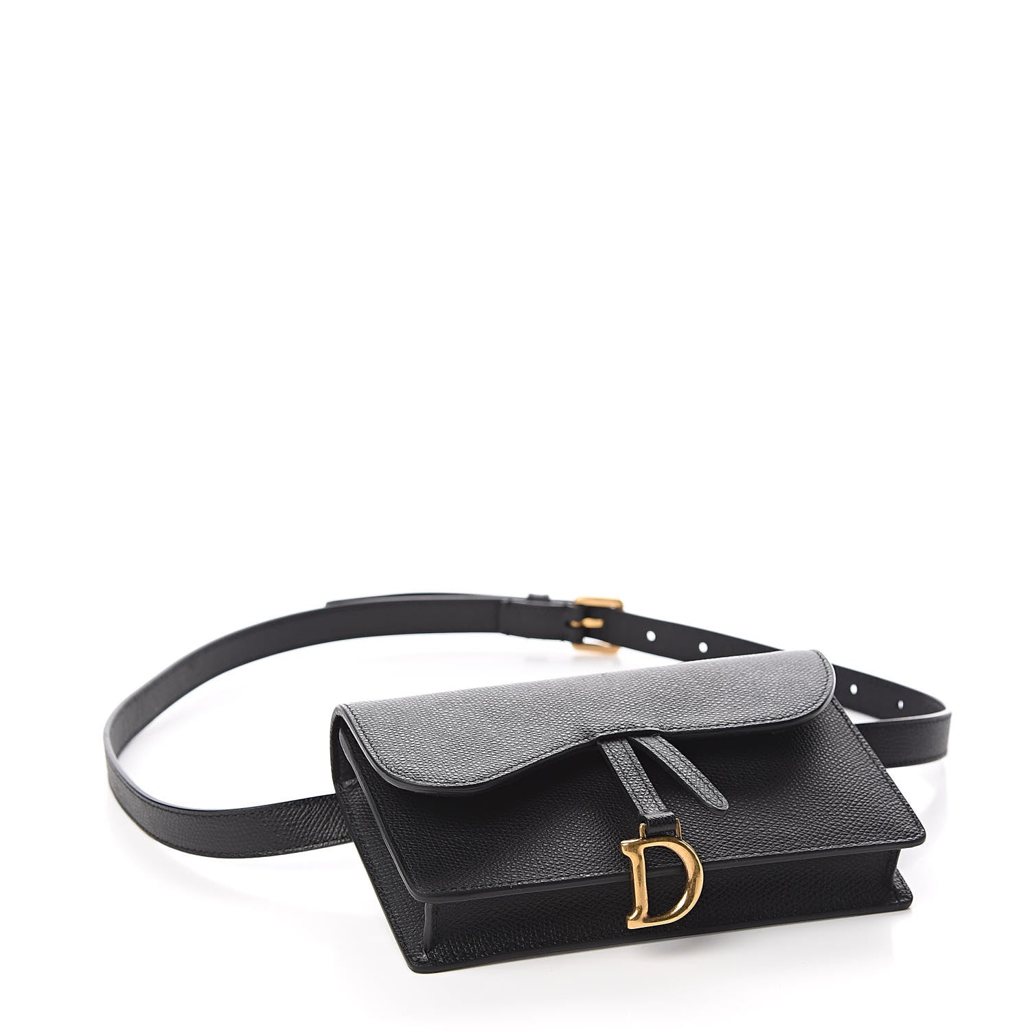 Christian Dior Grained Calfskin Saddle Belt Bag Black 4 of 11