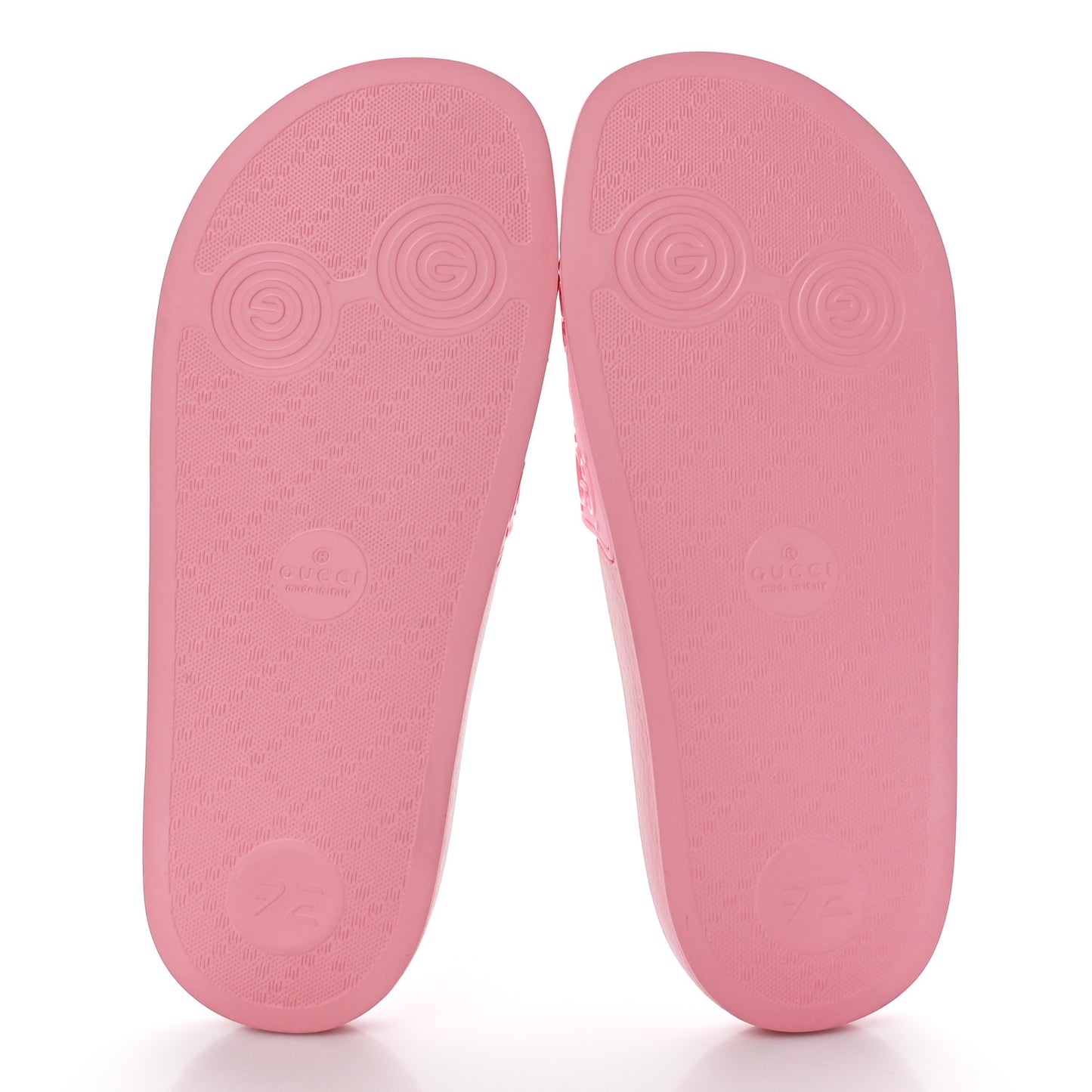 Rubber GG Monogram Perforated Womens Slide Sandals 37 Rose Box