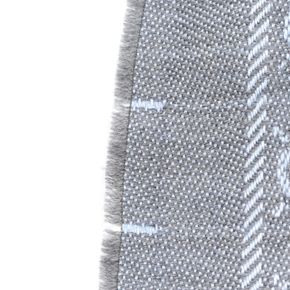 Gucci Wool GG Monogram Reversible New Sten Fringe Scarf Flannel Sky Blue 4 of 5