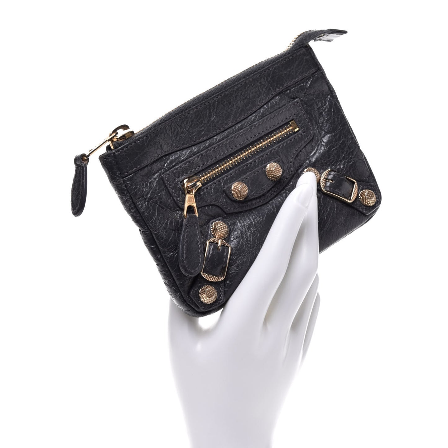 Agneau Giant 12 Gold Hardware M Porte-Monnaie Coin Purse Gris Fossile
