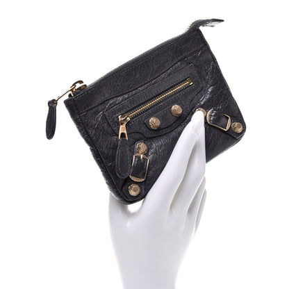 Balenciaga Agneau Giant 12 Gold Hardware M Porte-Monnaie Coin Purse Gris Fossile 2 of 7