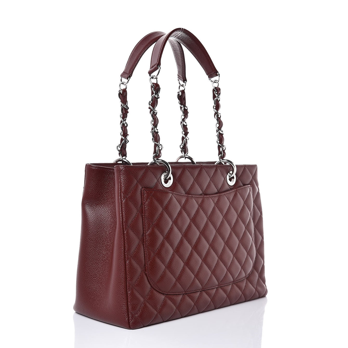 Caviar Quilted Grand Shopping Tote GST Dark Burgundy
