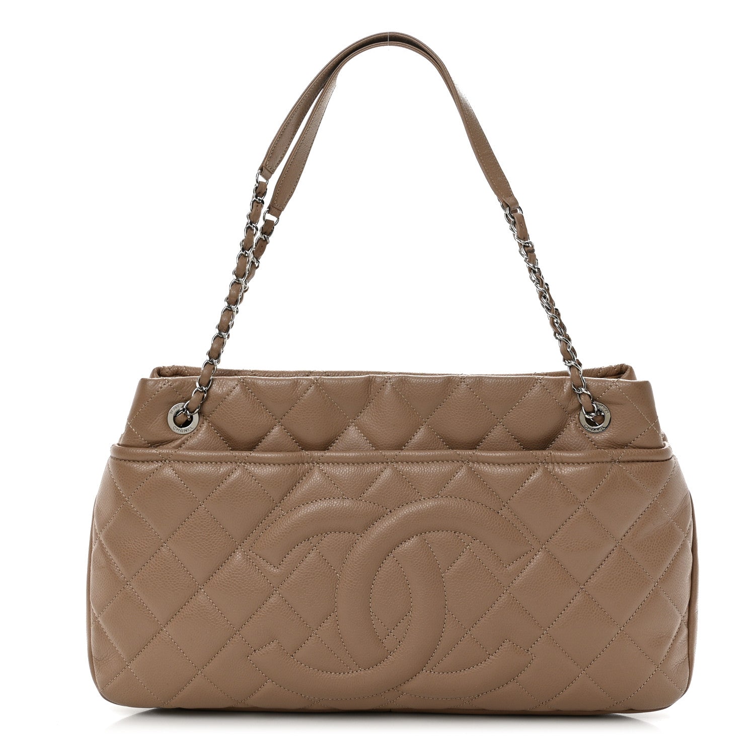 Chanel Caviar Quilted Timeless CC Soft Tote Beige 1 of 10