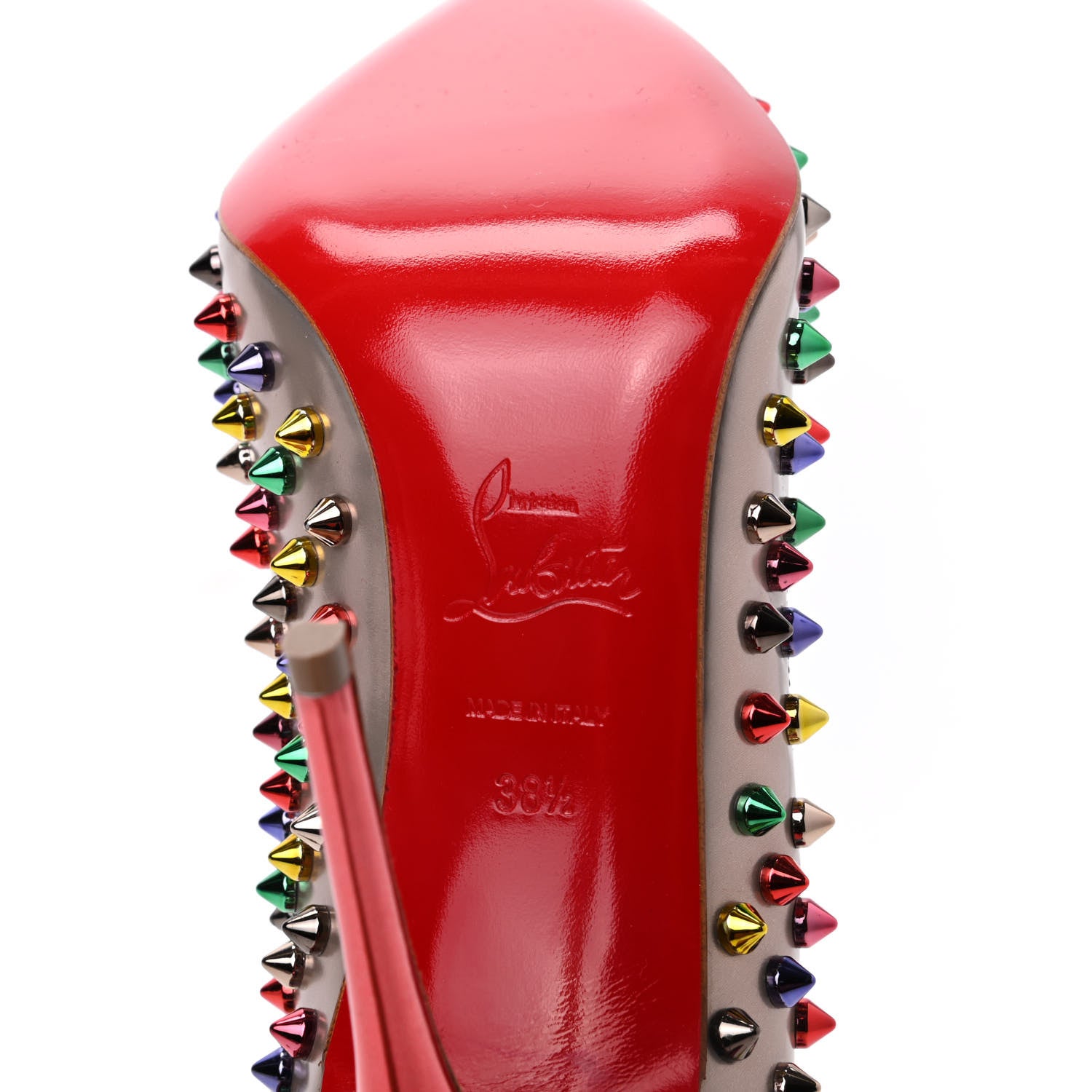 Christian Louboutin Specchio Follies Spikes 100 Pumps 38.5 Beige Multicolor 8 of 12