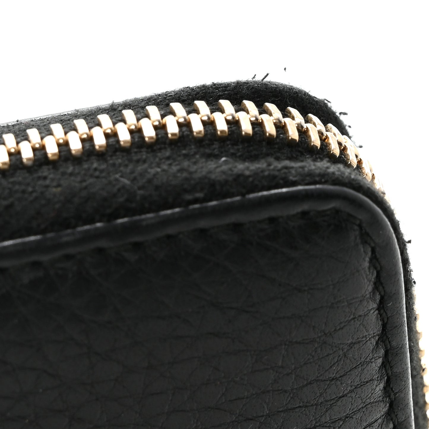 Pebbled Calfskin Soho Zip Around Wallet Black