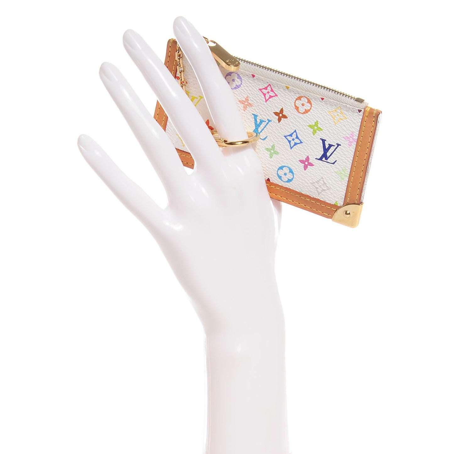 Monogram Multicolor Key Pouch White