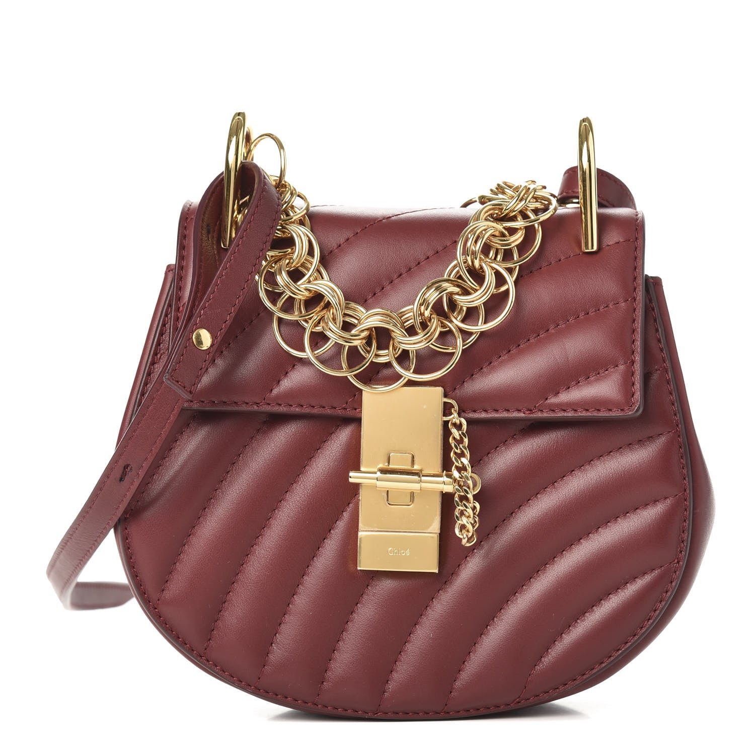 Chloe Calfskin Quilted Mini Drew Bijou Shoulder Bag Plum Purple 1 of 9