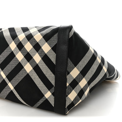 Burberry Jacquard Check Festival Tote Black White 9 of 9