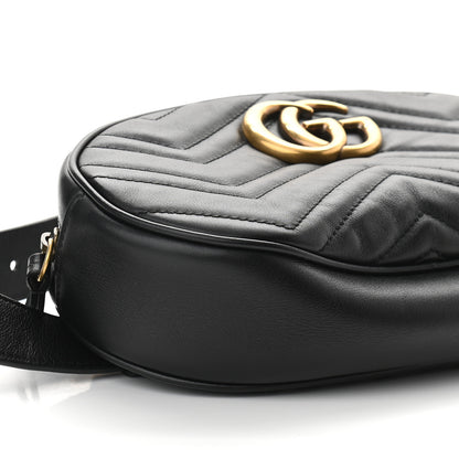 Gucci Calfskin Matelasse GG Marmont Belt Bag 85 34 Black 8 of 9