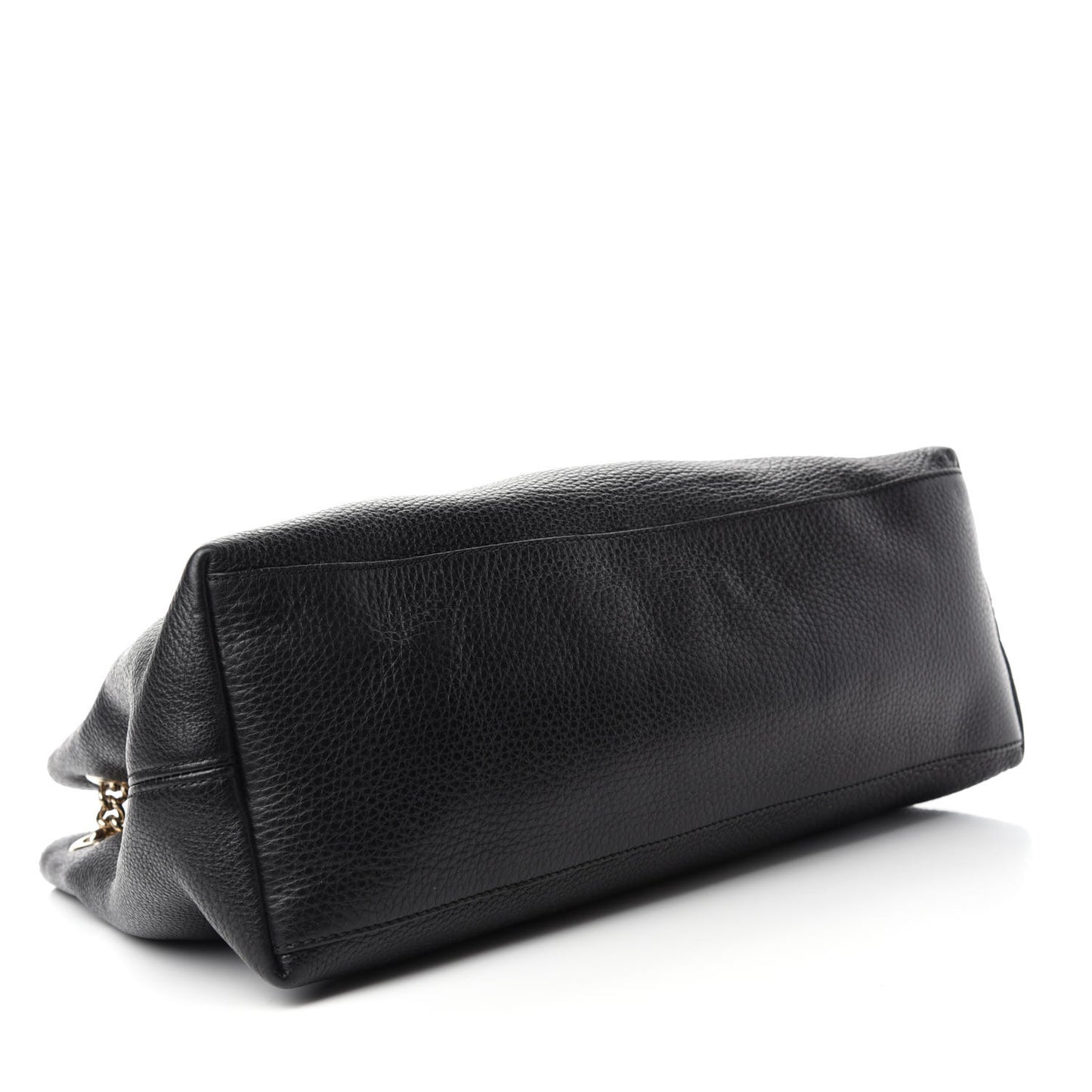 Pebbled Calfskin Medium Soho Chain Shoulder Bag Black