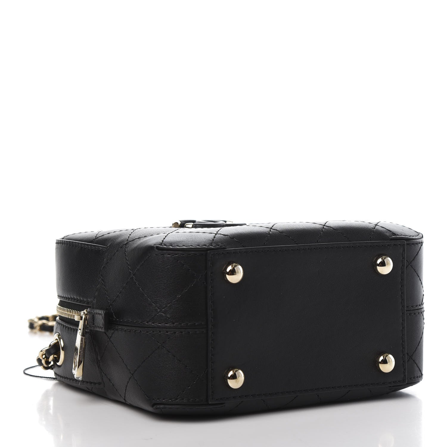 Chanel Calfskin Stitched Enamel CC Camera Case Bag Black 4 of 10