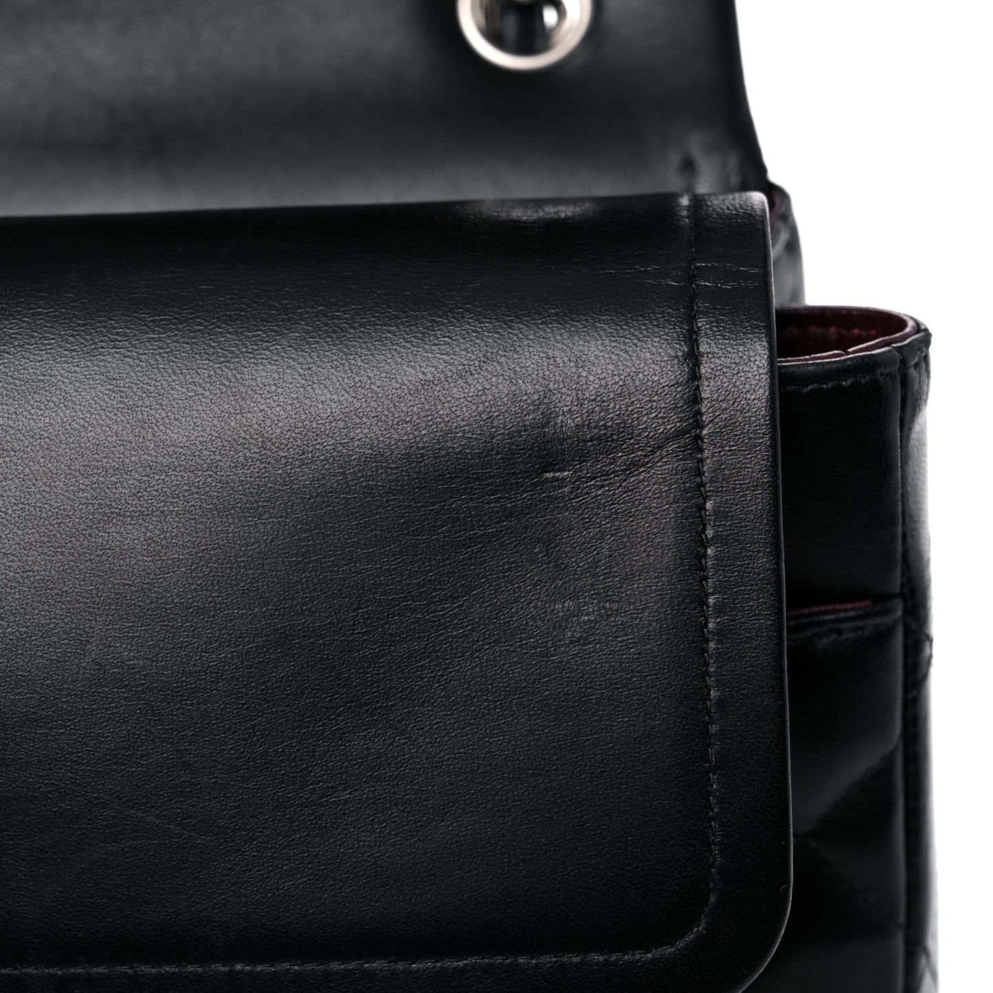 Lambskin Quilted Jumbo Double Flap Black