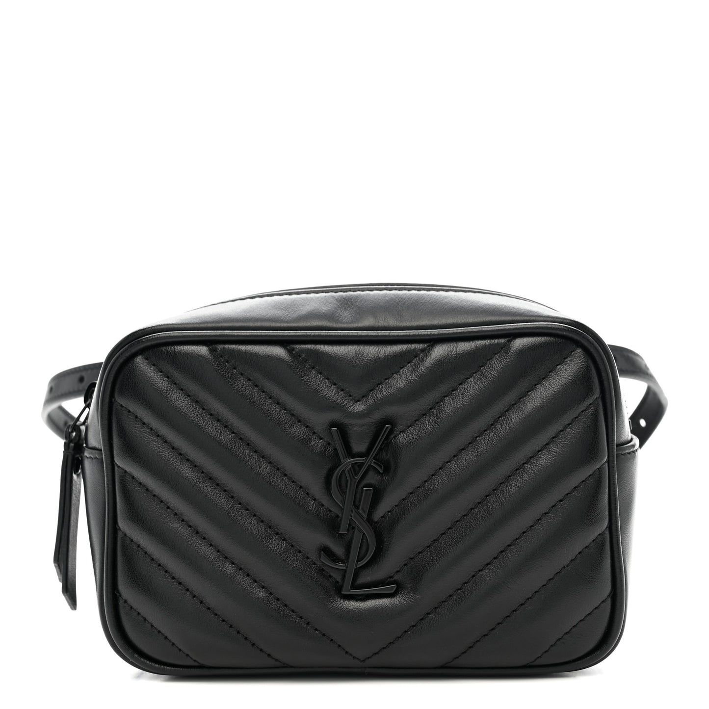 Calfskin Matelasse Monogram Lou Belt Bag Black