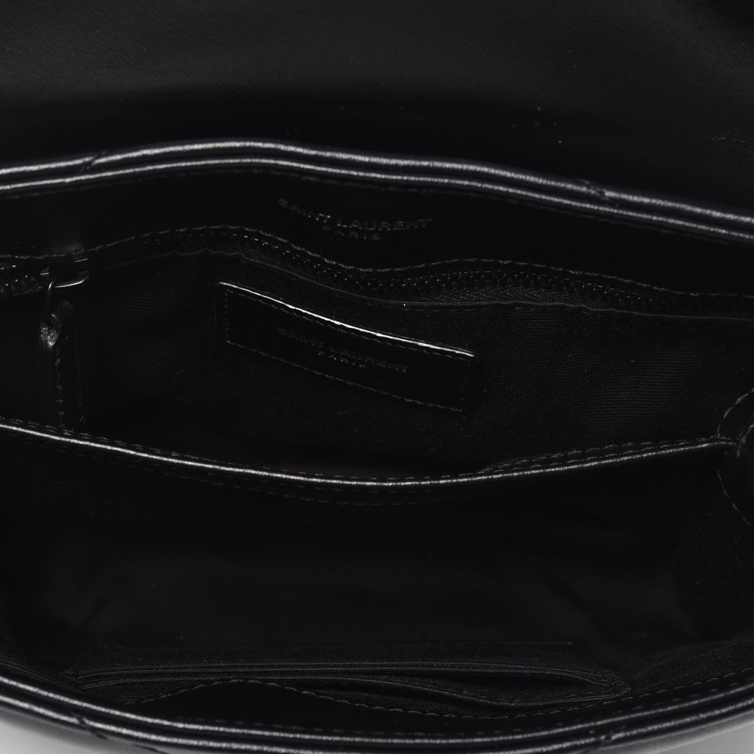 Saint Laurent Calfskin Y Quilted Monogram Toy Loulou Crossbody Bag Black 5 of 9