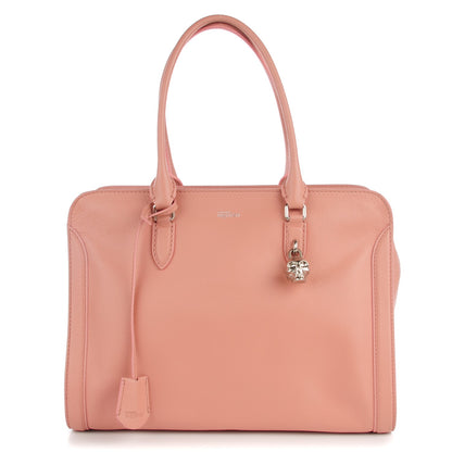 Alexander McQueen Pebbled Calfskin Large Skull Padlock Zip Around Tote Pink 1 of 8