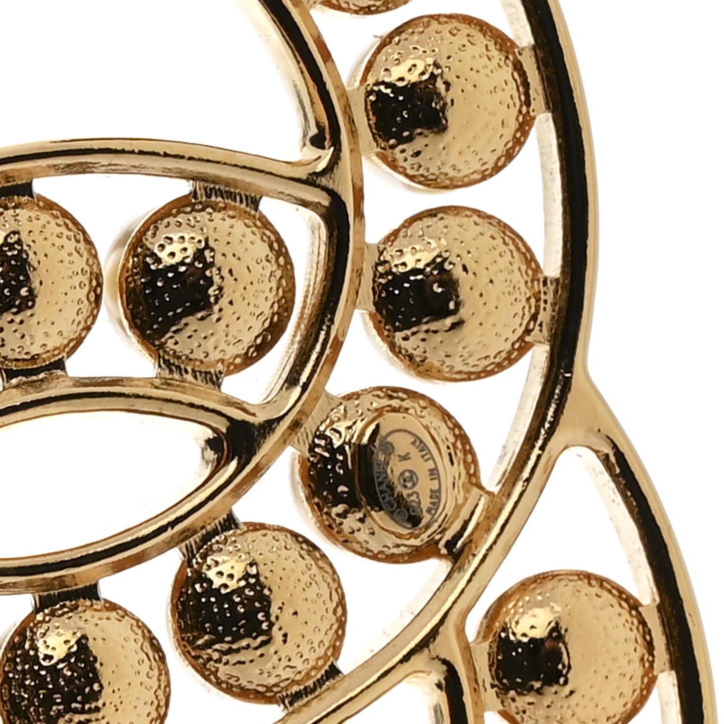 Pearl CC Brooch Gold