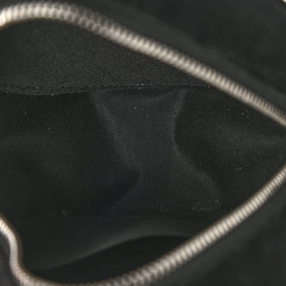 Chanel Velvet Camellia Round Clutch With Chain Black 5 of 9