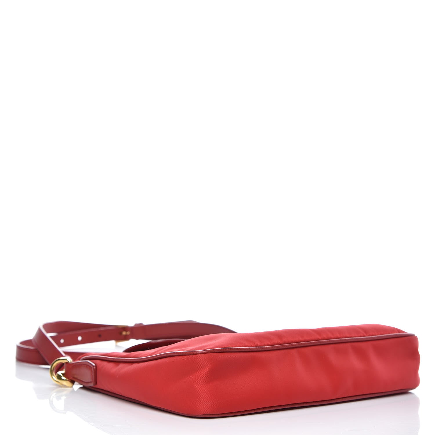 Prada Nylon Vela Saffiano Flat Flap Messenger Bag Red 4 of 9