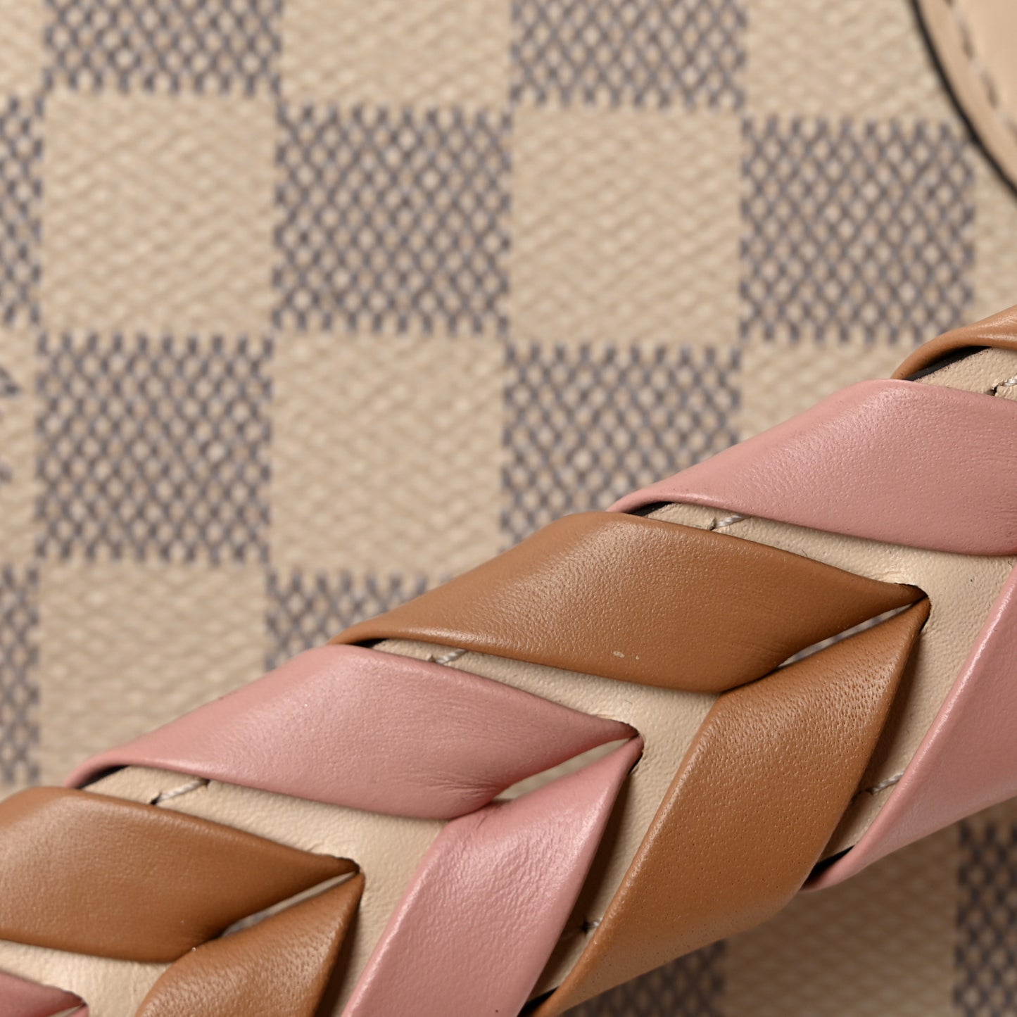 Damier Azur Braided Neverfull MM Pink