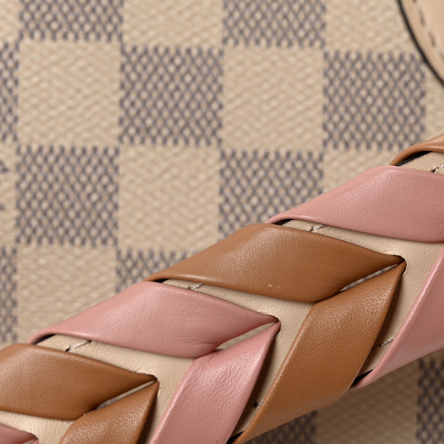 Louis Vuitton Damier Azur Braided Neverfull MM Pink 14 of 15
