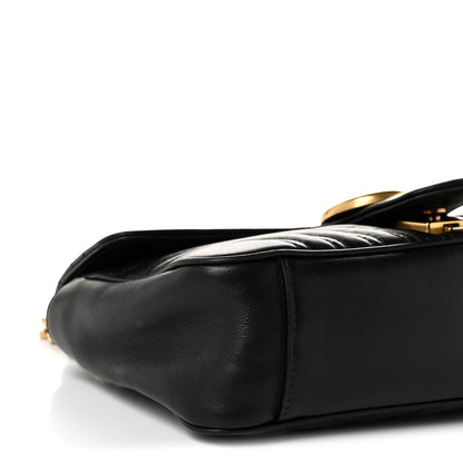 Gucci Calfskin Matelasse Small GG Marmont Shoulder Bag Black 9 of 11