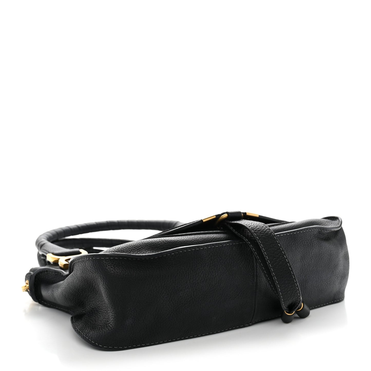 Calfskin Small Marcie Satchel Black