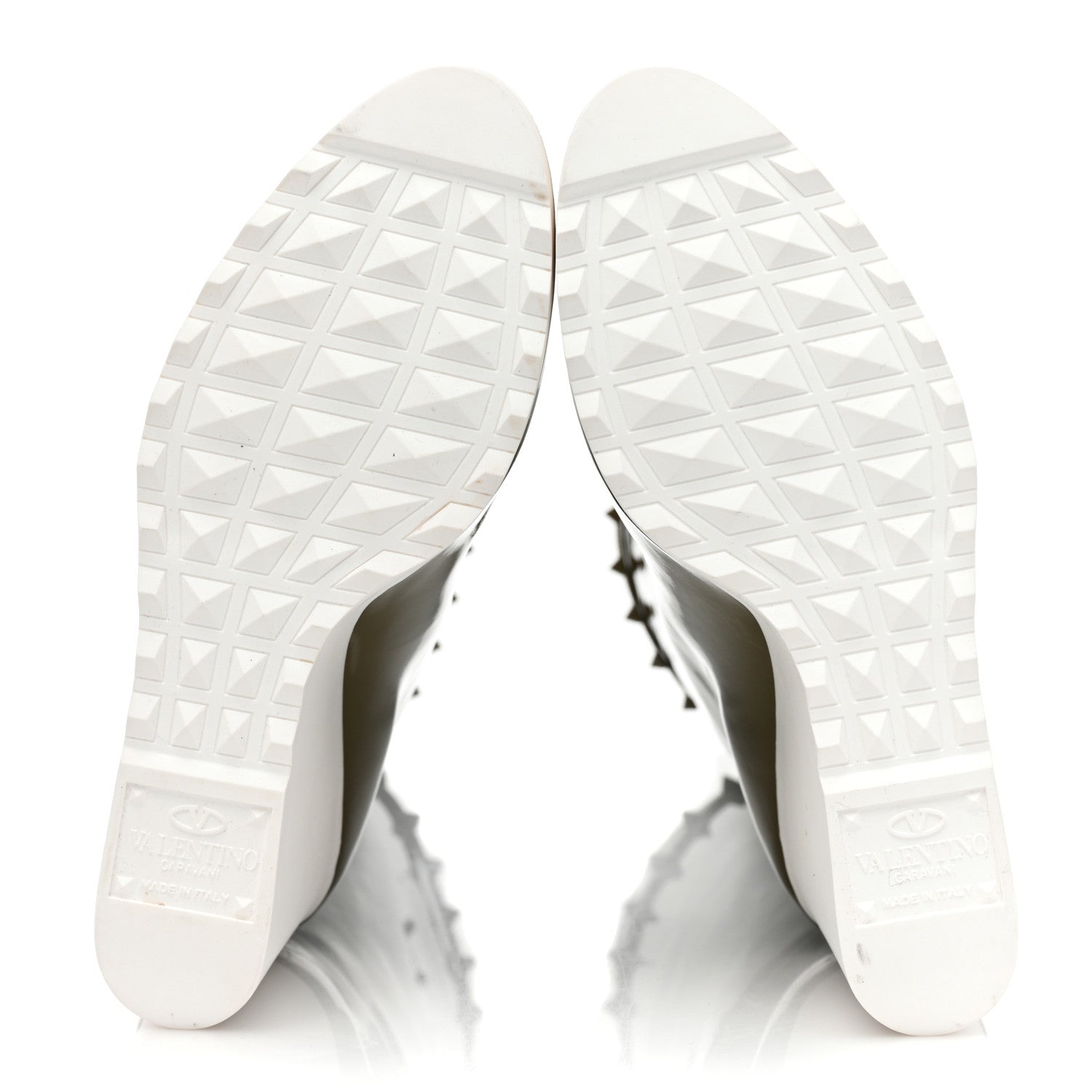 Valentino Garavani Patent Rockstud Knee High 15/100mm Wedge Boots 36 Lichen White 6 of 10