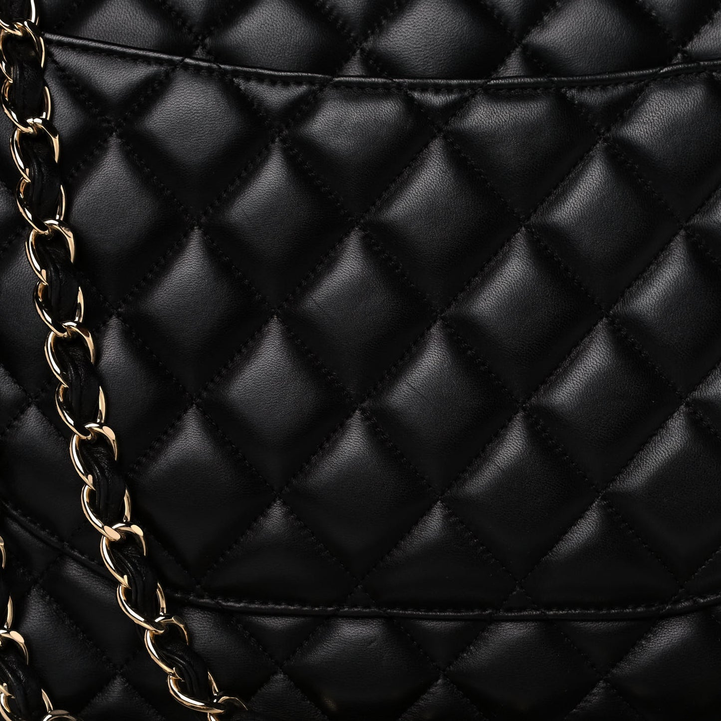 Lambskin Quilted Maxi Double Flap Black