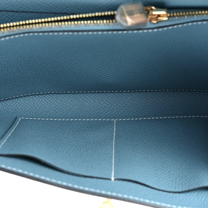 Hermes Epsom Kelly Wallet To Go New Blue Jean 5 of 11