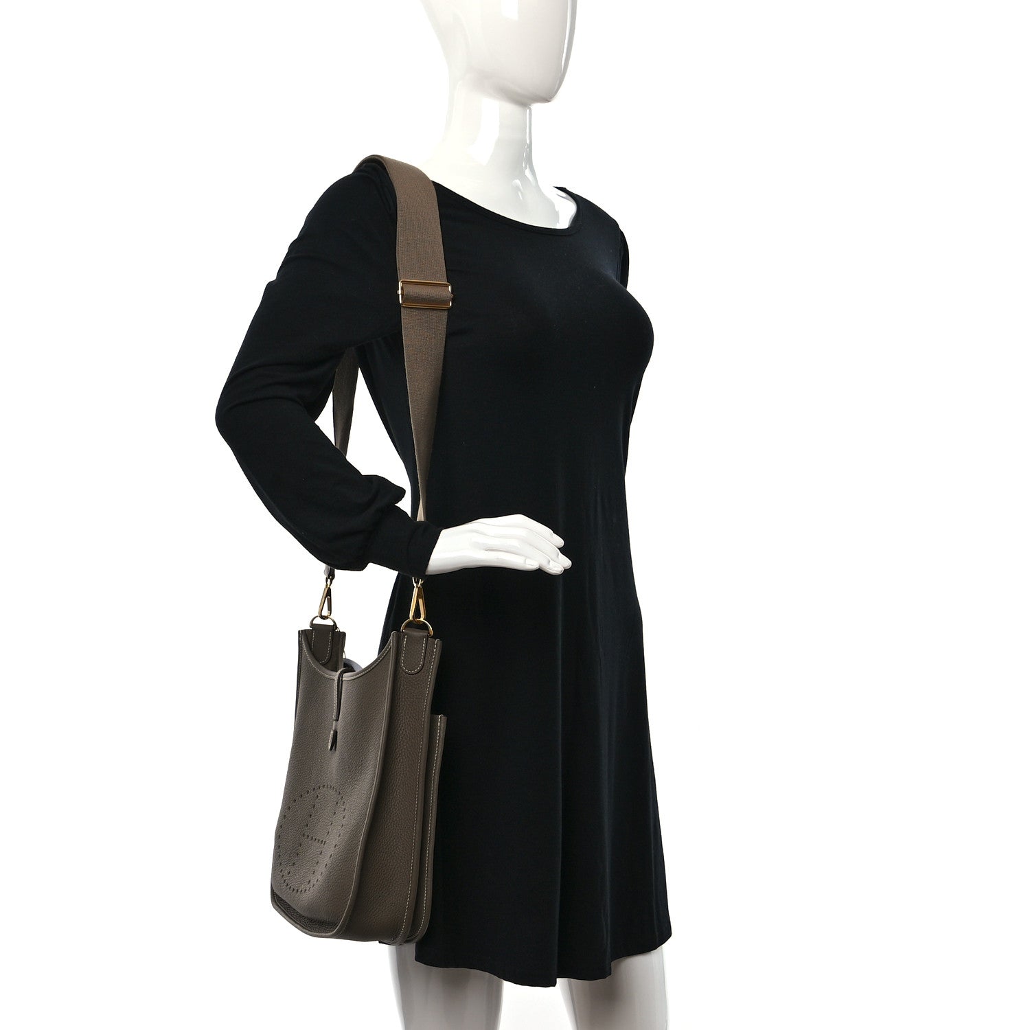 Hermes Taurillon Clemence Evelyne III PM Etoupe 2 of 9