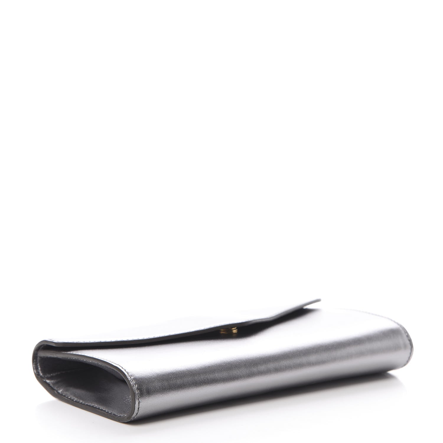 Saint Laurent Metallic Calfskin Y-Mail Clutch Silver 4 of 10