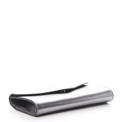 Saint Laurent Metallic Calfskin Y-Mail Clutch Silver 4 of 10