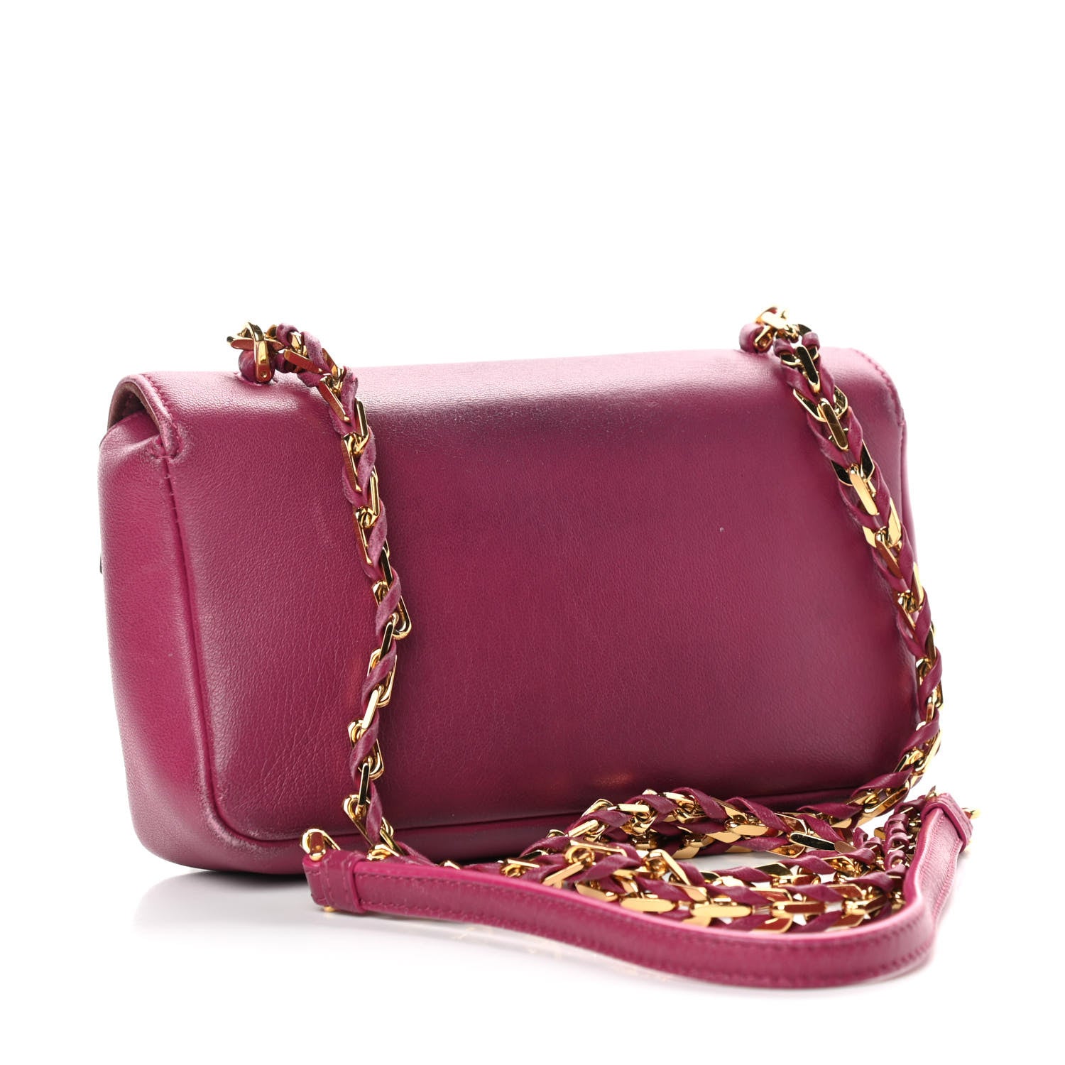 Fendi Shiny Nappa Mini Be Baguette Shoulder Bag Ciclamino 3 of 11
