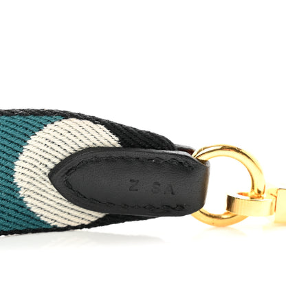 Hermes Toile Swift 25mm Sangle Flipperball Shoulder Strap Black Vert Bosphore 4 of 5