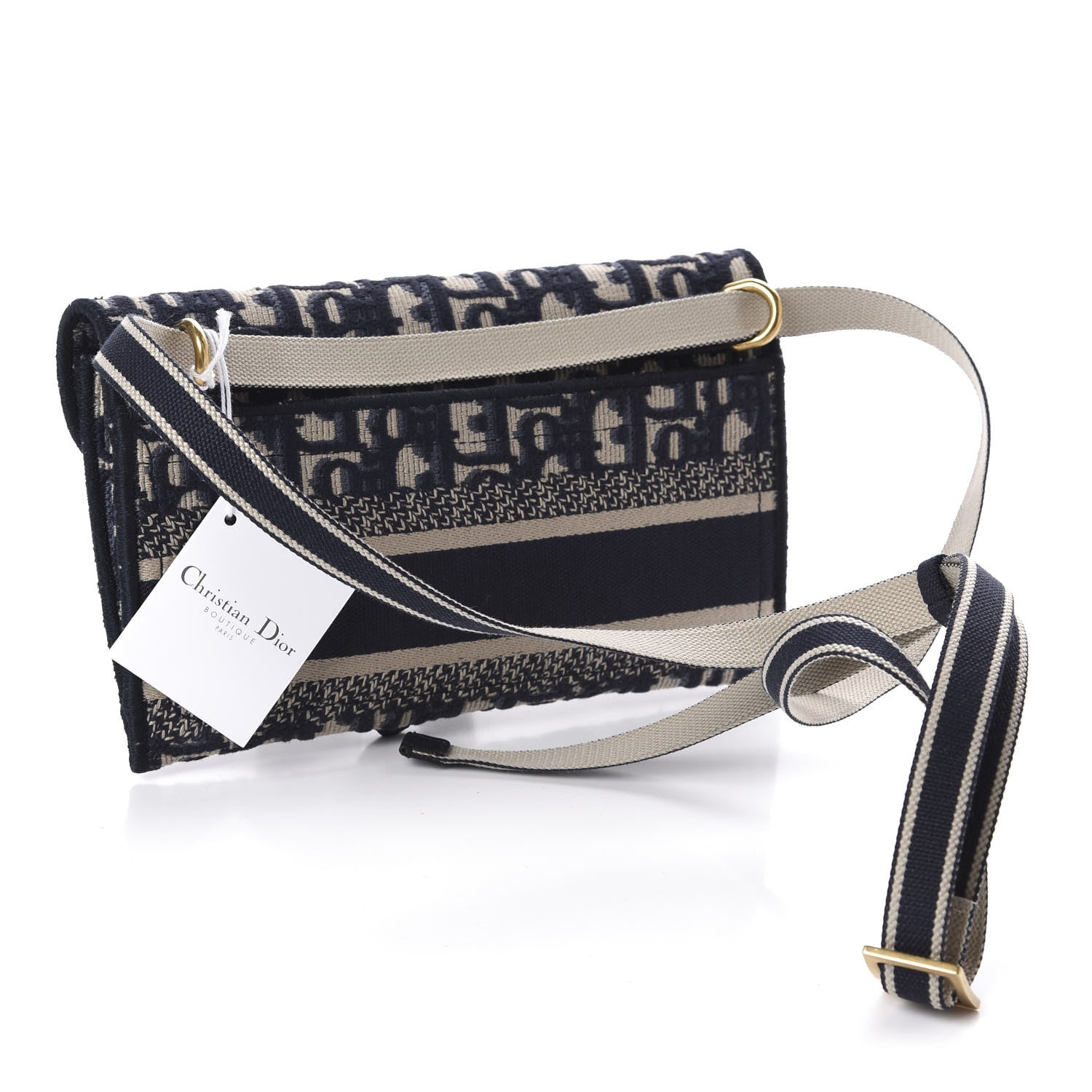 Christian Dior Oblique Slim Saddle Pouch Blue 3 of 10