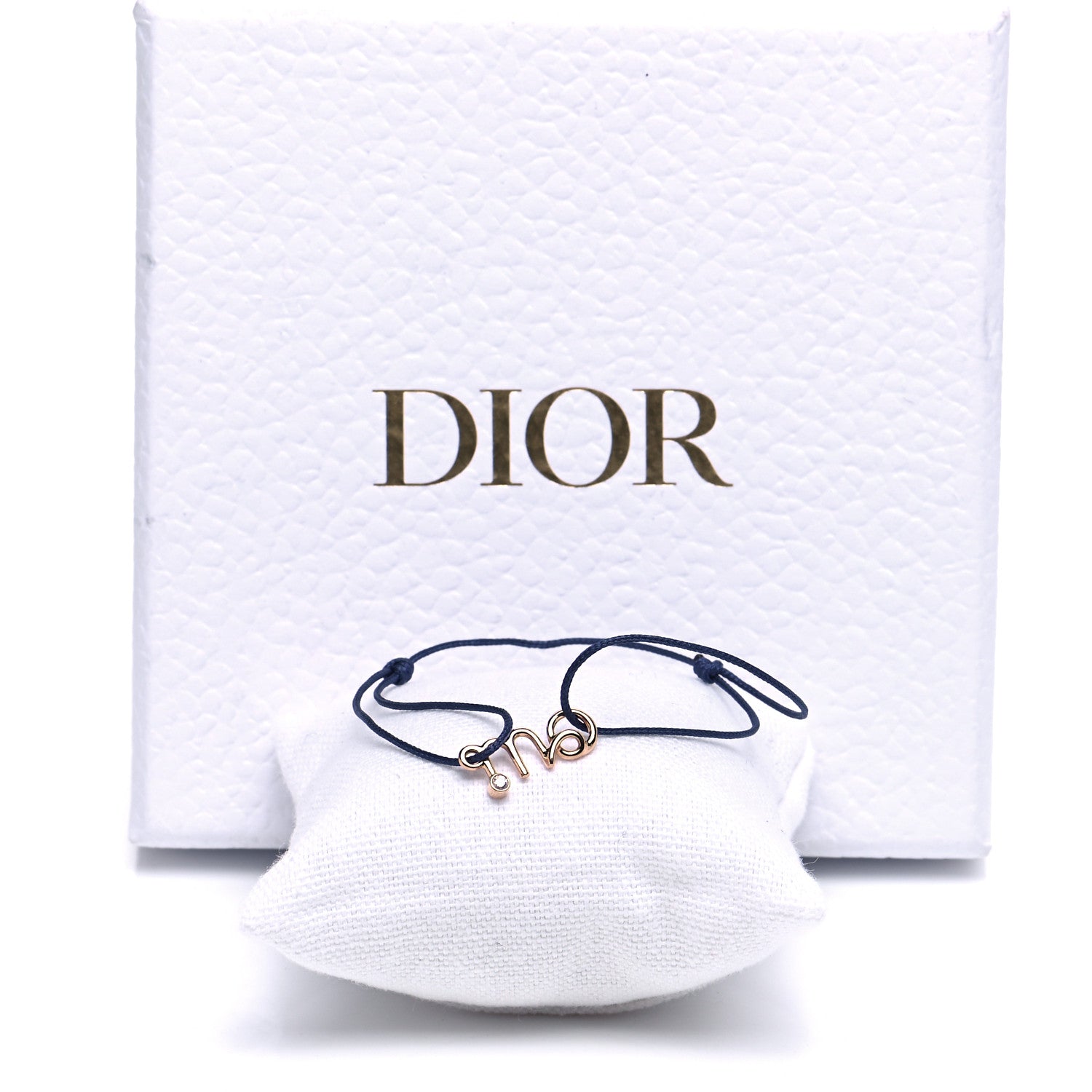 Christian Dior 18K Yellow Gold Diamond Oui Cord Bracelet Navy 6 of 6