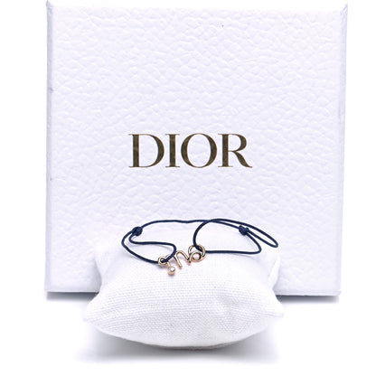 Christian Dior 18K Yellow Gold Diamond Oui Cord Bracelet Navy 6 of 6