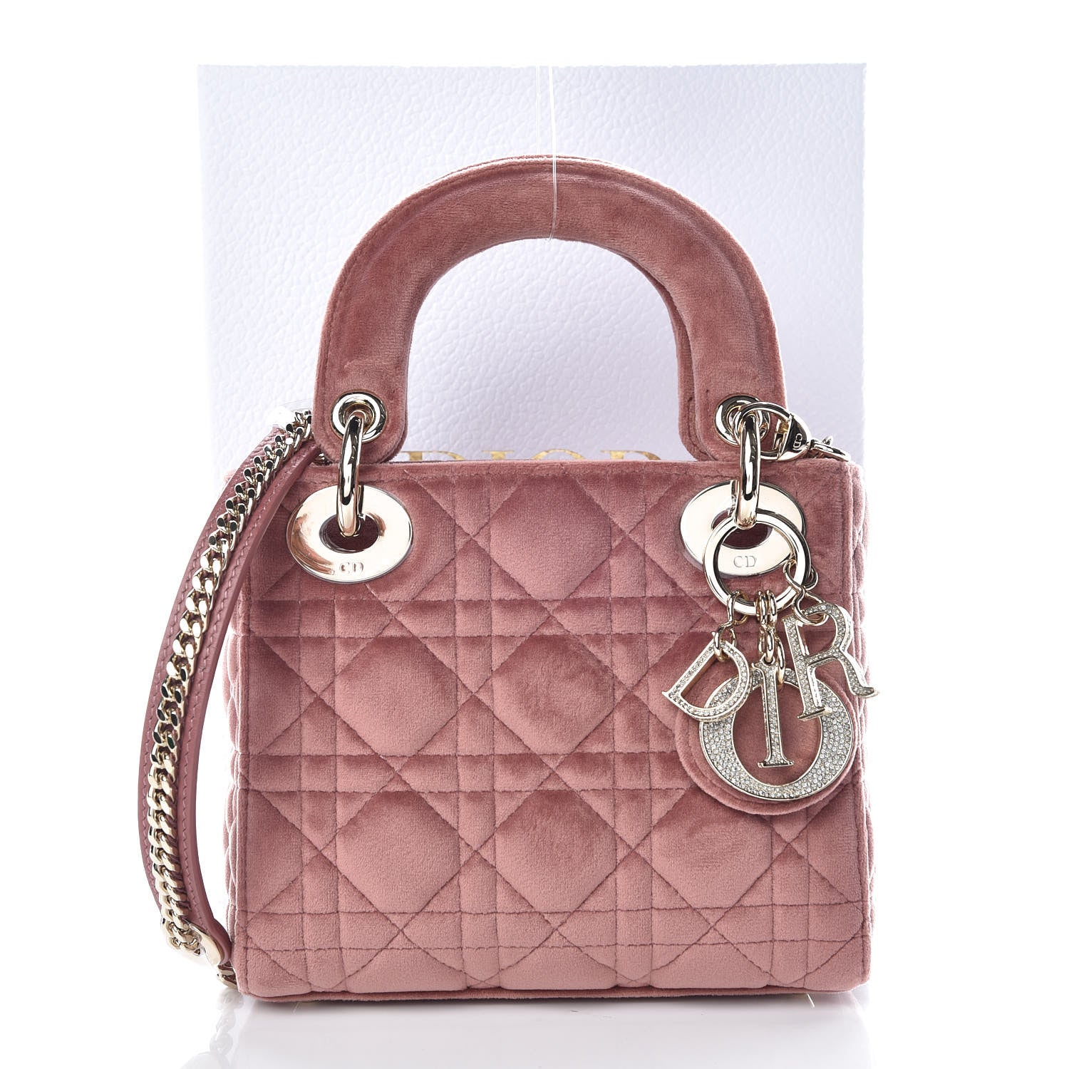 Christian Dior Velvet Mini Lady Dior Pink 10 of 10