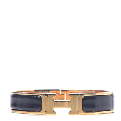 Hermes Enamel Narrow Clic Clac H Bracelet PM Black 1 of 6