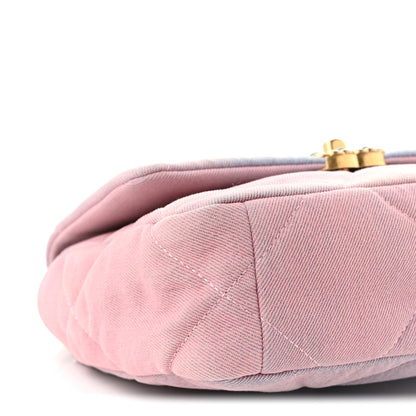 Chanel Denim Quilted Medium Chanel 19 Flap Blue Pink 9 of 11